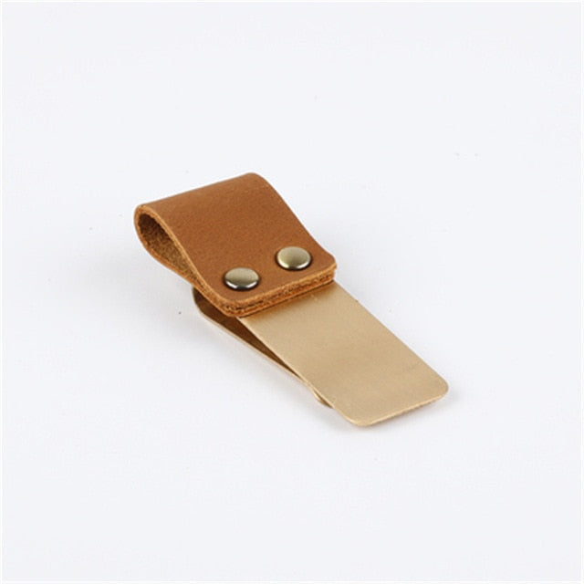 Brass and Leather Pen Clips Gifts for Designers
