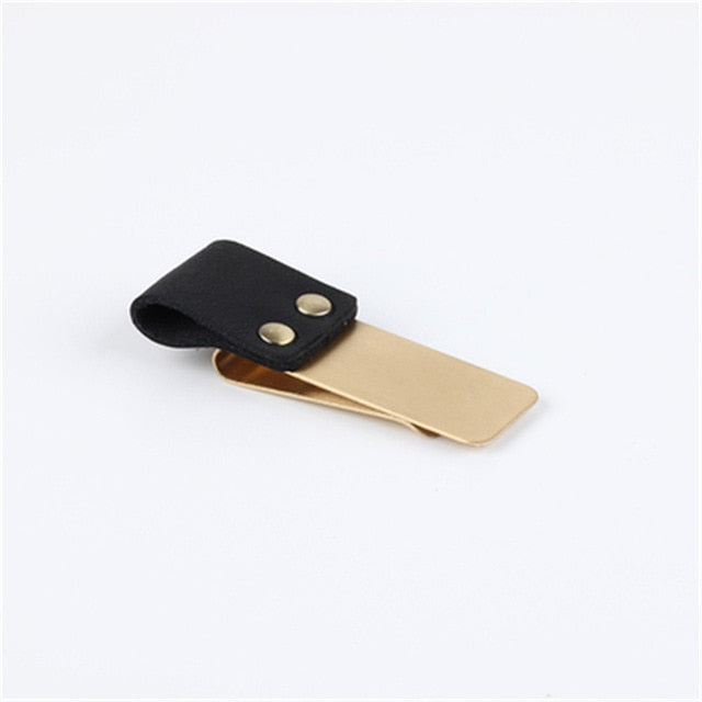 Brass and Leather Pen Clips Gifts for Designers