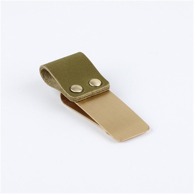 Brass and Leather Pen Clips Gifts for Designers