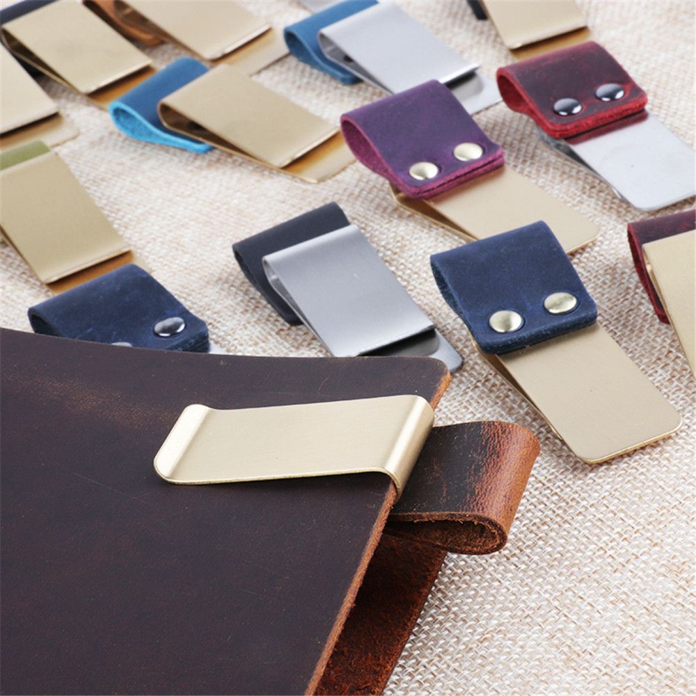 Brass and Leather Pen Clips Gifts for Designers