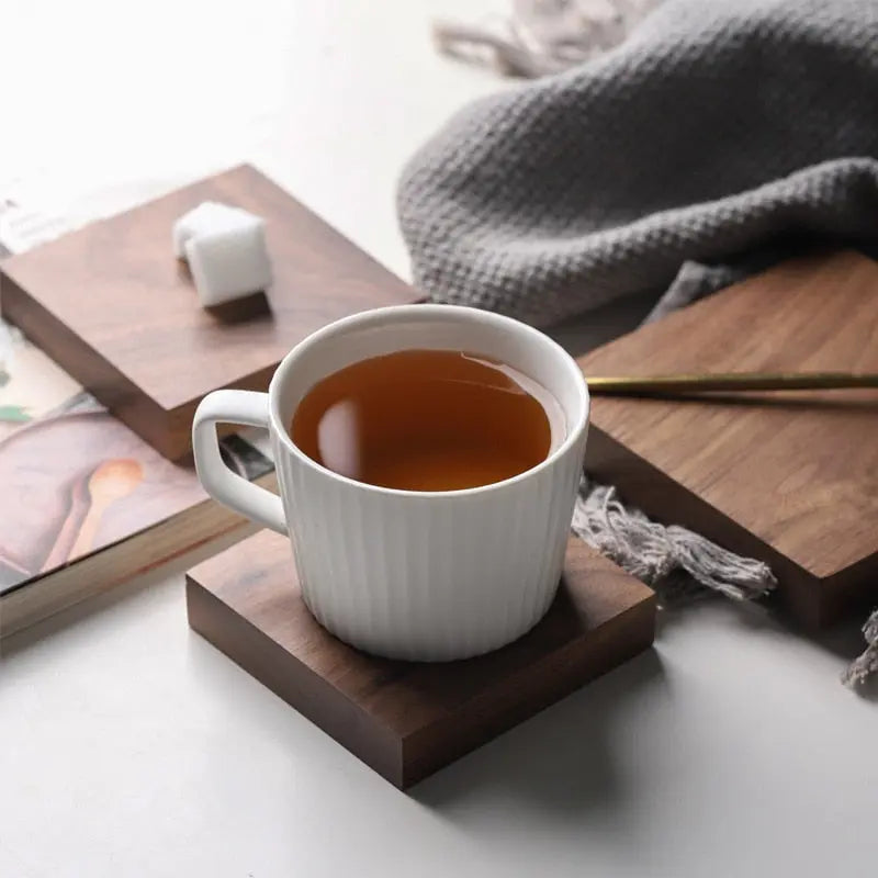 Black Walnut Solid Square Wooden Teapot Holder Gifts for Designers