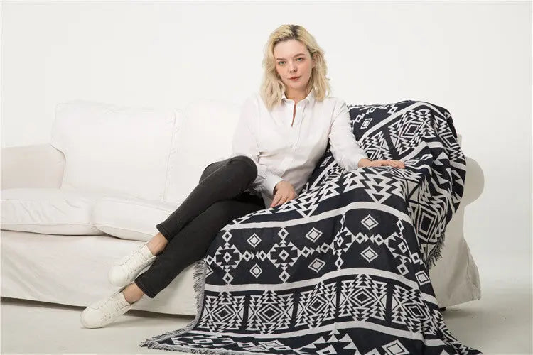 Bohemian Geometric Pattern Throw Blanket Gifts for Designers