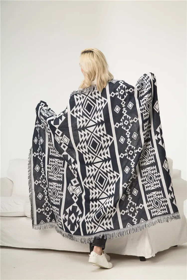 Bohemian Geometric Pattern Throw Blanket Gifts for Designers