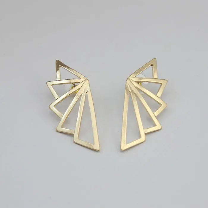 Golden Triangle Fan Shaped Earrings