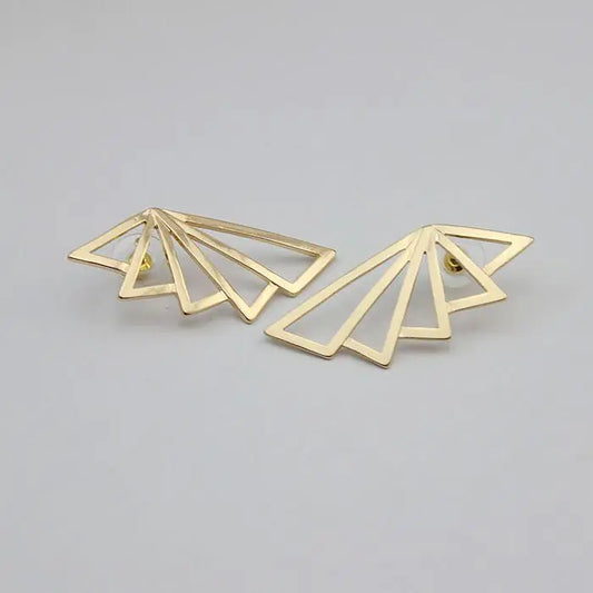 Golden Triangle Fan Shaped Earrings Gifts for Designers