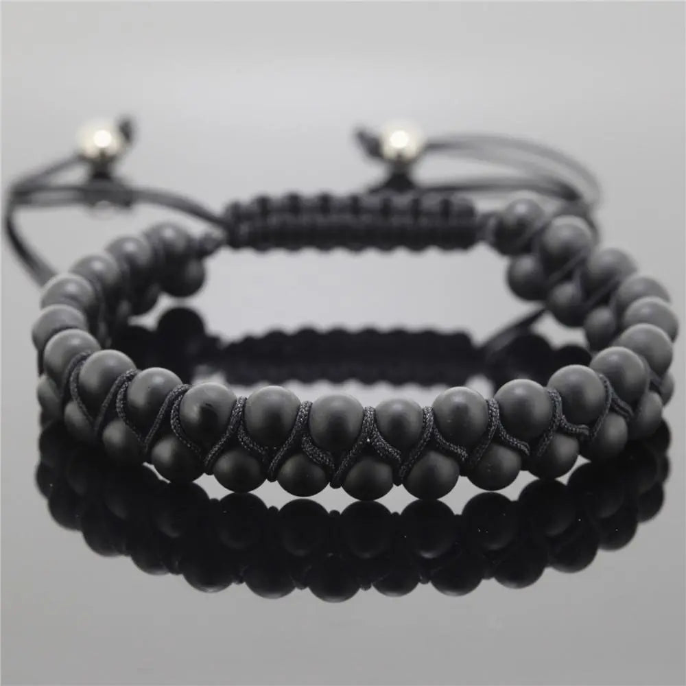 Double Row Sediment Beads Bracelet Gifts for Designers