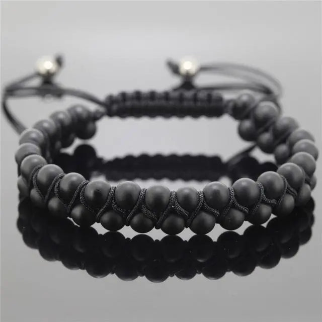 Double Row Sediment Beads Bracelet Gifts for Designers