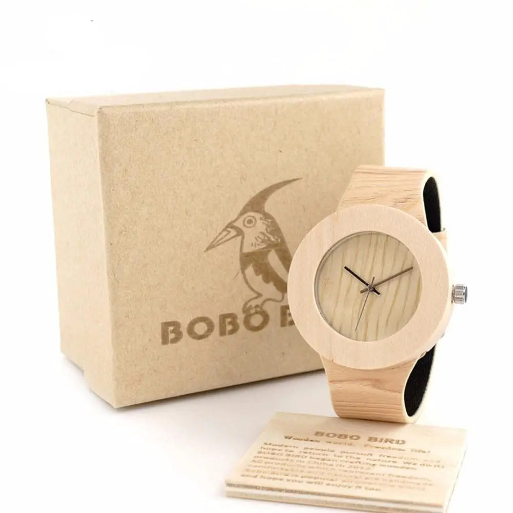 BOBO BIRD Pine Wooden Watch Gifts for Designers