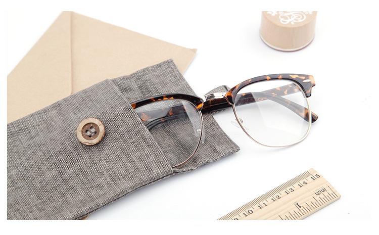 190*90mm Muji Style Vintage Flax Gray Pencil Bags Gifts for Designers