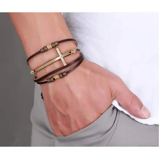Leather Cross Bracelet Gifts for Designers