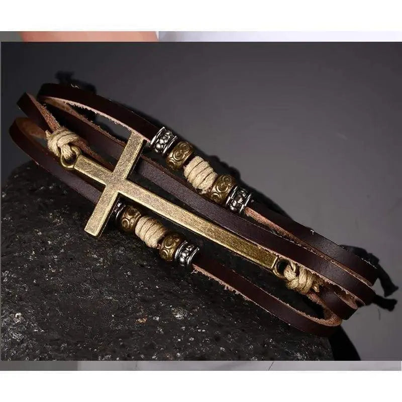 Leather Cross Bracelet Gifts for Designers