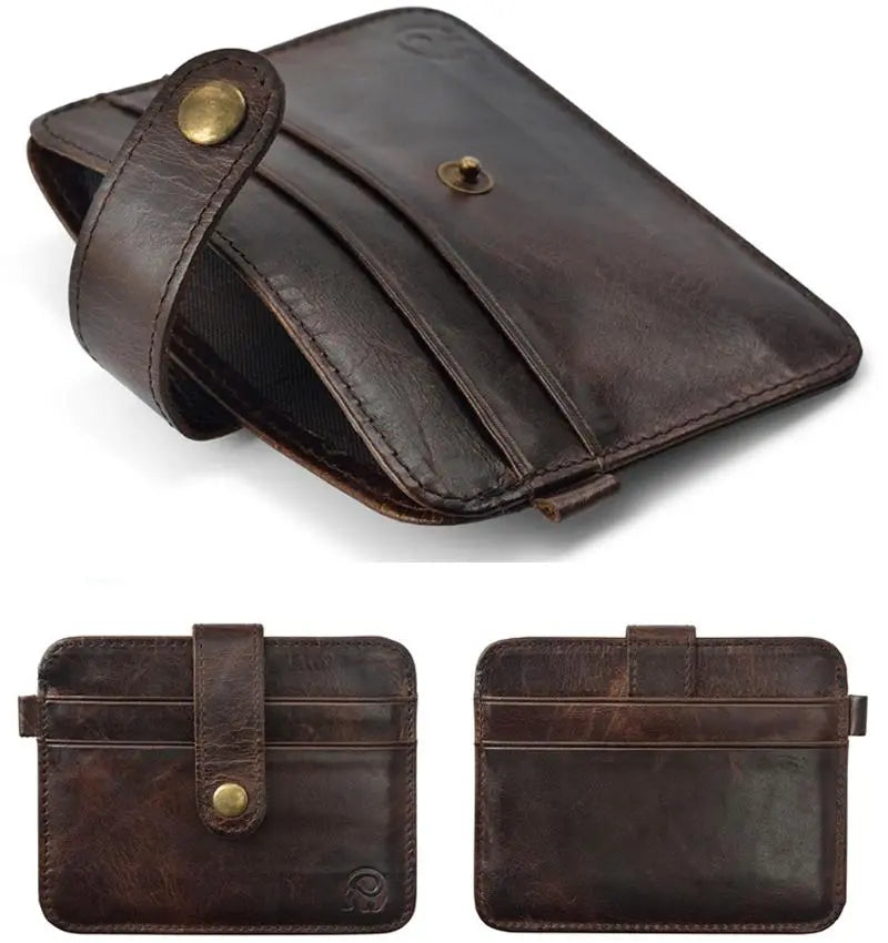 Vintage Leather Credit Card&ID Card Holder Gifts for Designers
