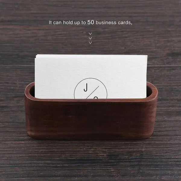 Wooden Desktop Business Card Holder Storage Box Gifts for Designers