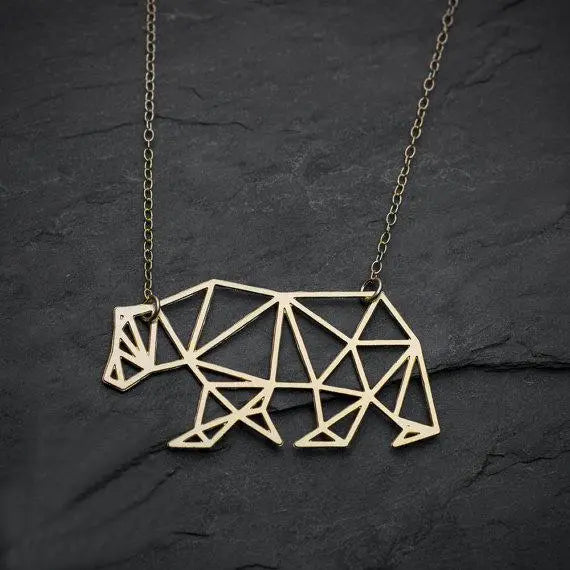 Geometric Bear Necklace Gifts for Designers