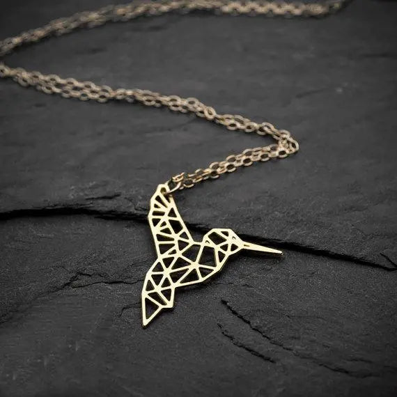 Geometric Hummingbird Necklace Gifts for Designers