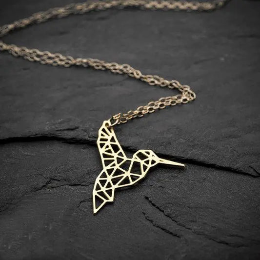Geometric Hummingbird Necklace Gifts for Designers