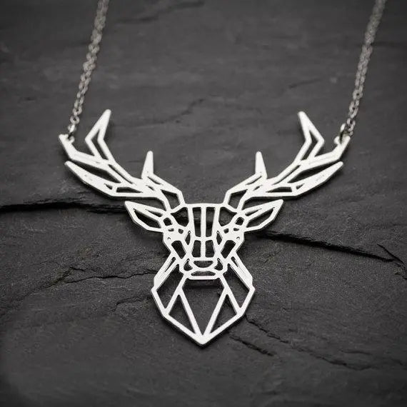 Geometric Deer Necklace Gifts for Designers