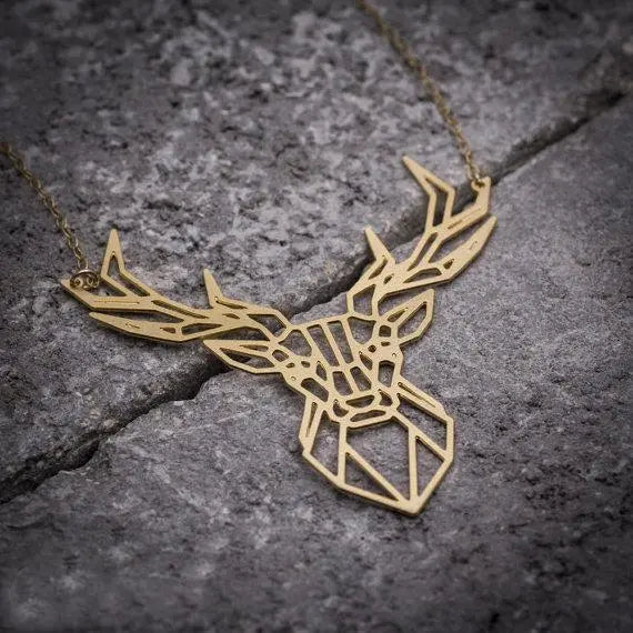 Geometric Deer Necklace Gifts for Designers