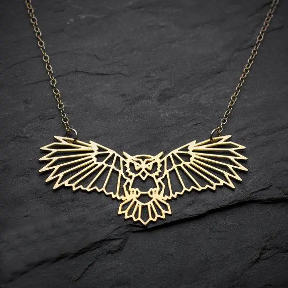 Geometric Owl Necklace Gifts for Designers
