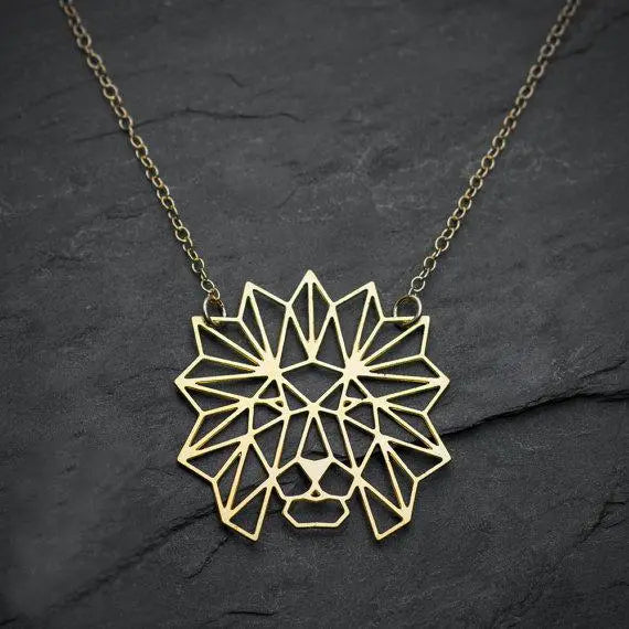 Geometric Lion Necklace Gifts for Designers