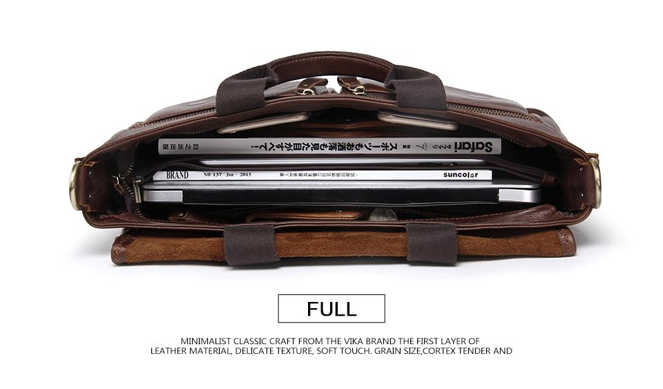 Genuine Leather Men Briefcase Gifts for Designers