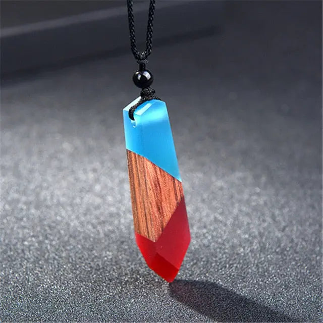Handmade Wood and Resin Necklace Gifts for Designers