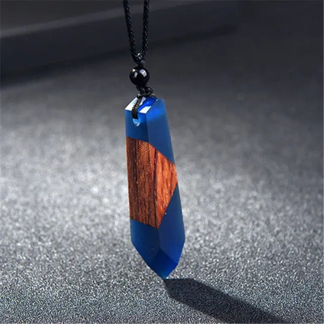 Handmade Wood and Resin Necklace Gifts for Designers