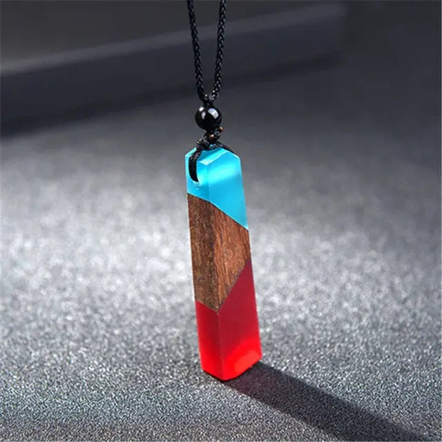 Handmade Wood and Resin Necklace Gifts for Designers
