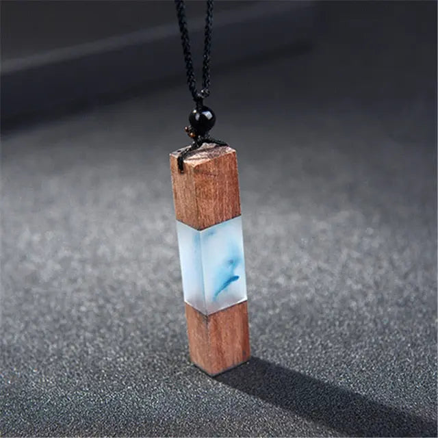 Handmade Wood and Resin Necklace Gifts for Designers