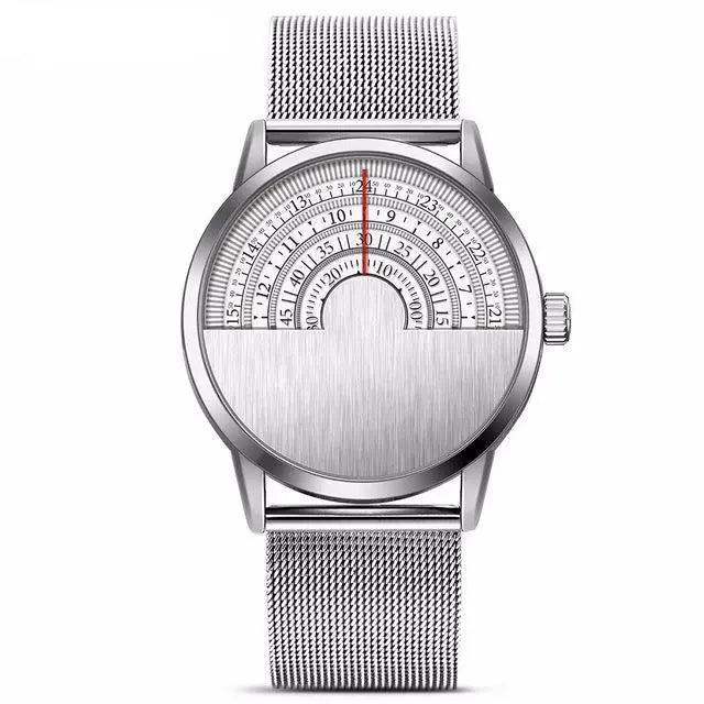 Half Face Stainless Steel Watch Gifts for Designers