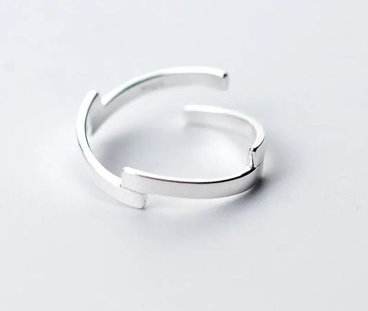 925 Sterling Silver Simple Geometric Open Ring Gifts for Designers