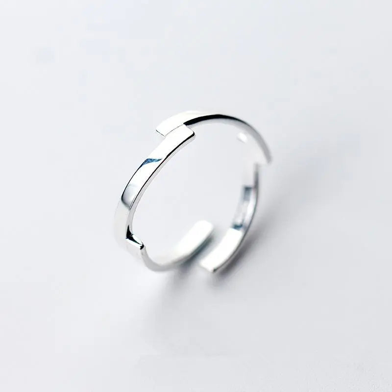 925 Sterling Silver Simple Geometric Open Ring Gifts for Designers