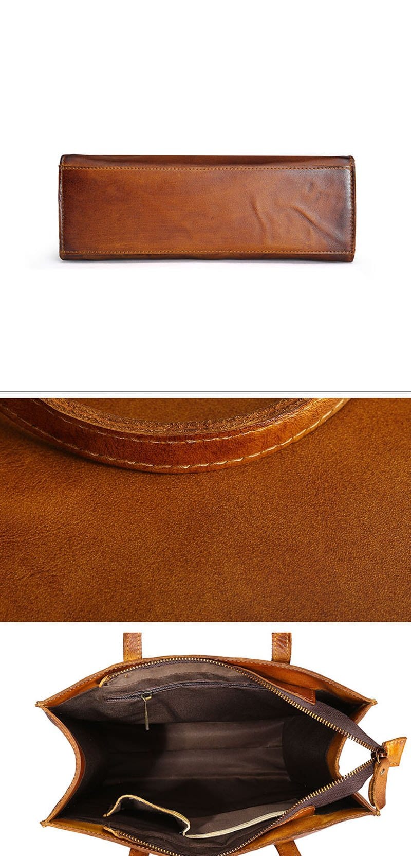 Distressed Genuine Leather Tote Bag Gifts for Designers