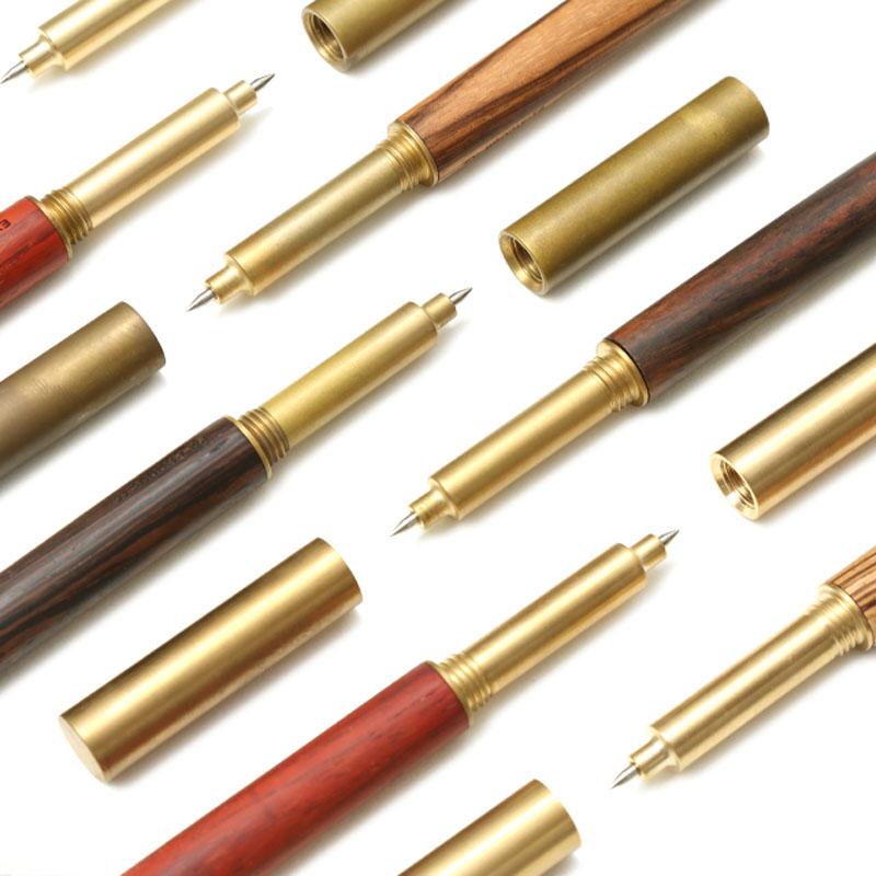 Hand Made Solid Wood Brass Refill Pen Gifts for Designers