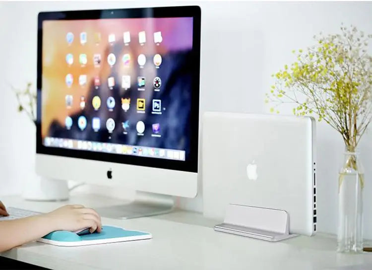 Aluminum Vertical Laptop Stand with Adjustable Thickness Gifts for Designers