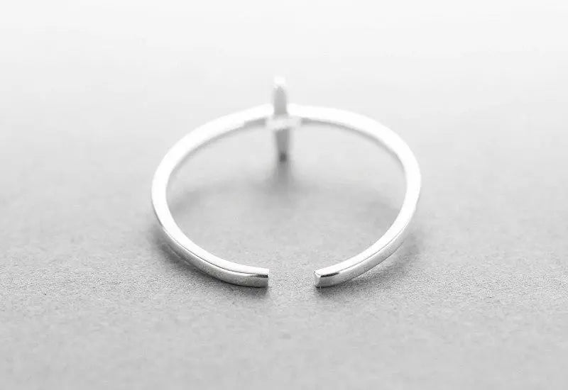 925 Sterling Silver Minimalist Cross Ring Gifts for Designers