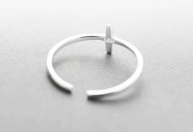 925 Sterling Silver Minimalist Cross Ring Gifts for Designers
