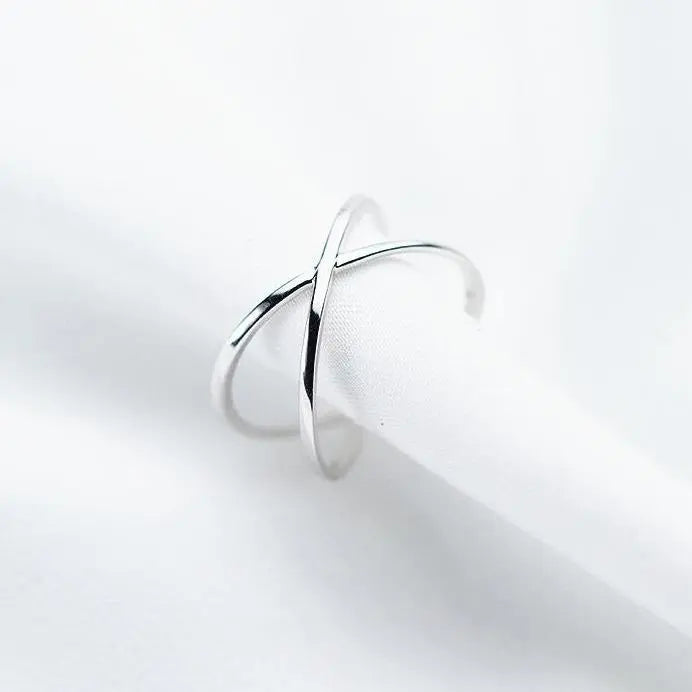 Minimalist Open X 925 Sterling Silver Ring Gifts for Designers