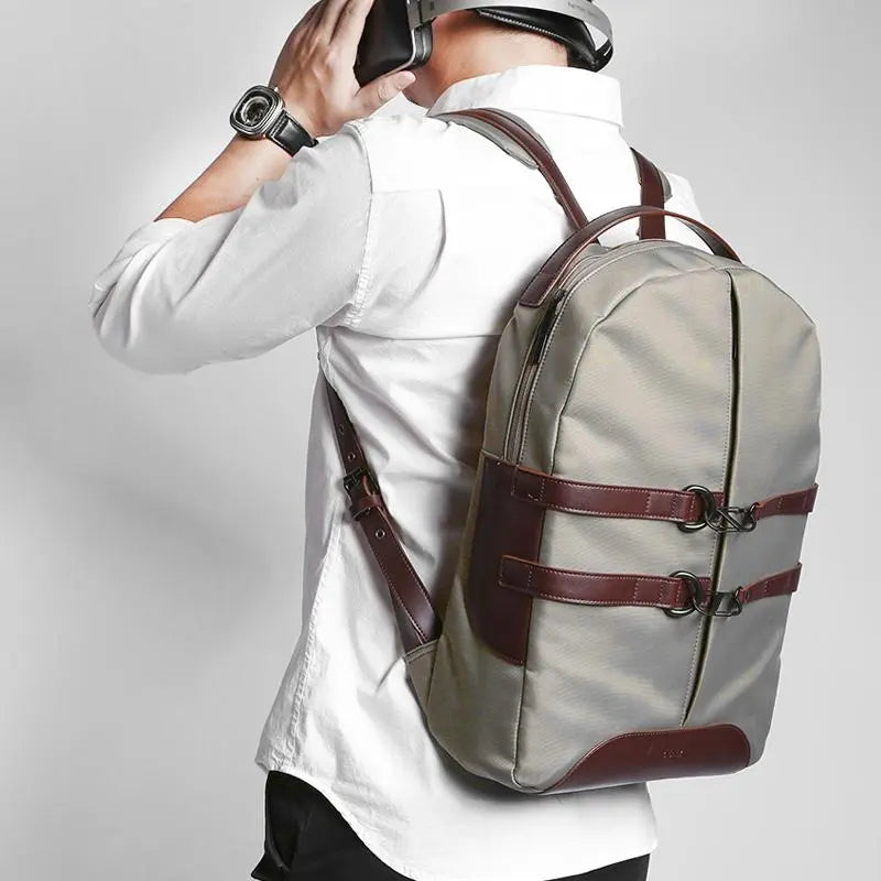 Minimal Street Style Canvas Waterproof Backpack and Laptop Bag Gifts for Designers