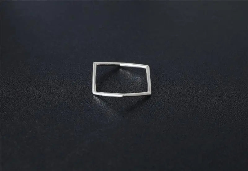 925 Sterling Silver Irregular Geometric Hexagon Minimalist Ring Gifts for Designers