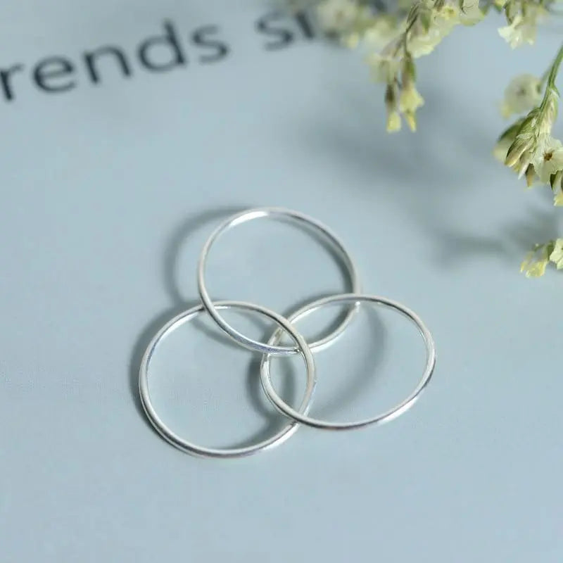 Minimalist 925 Sterling Silver Three Overlapping Rings Gifts for Designers