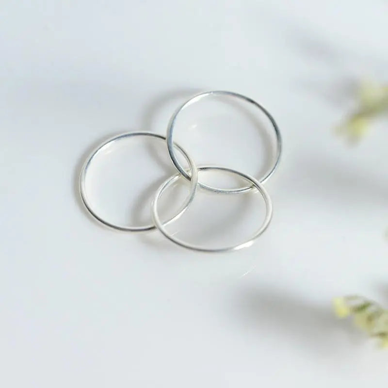 Minimalist 925 Sterling Silver Three Overlapping Rings Gifts for Designers