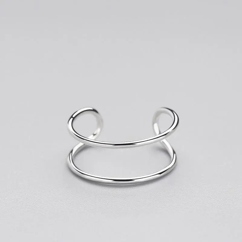 Minimalist Double Loop Ring | 925 Sterling Silver Ring Gifts for Designers