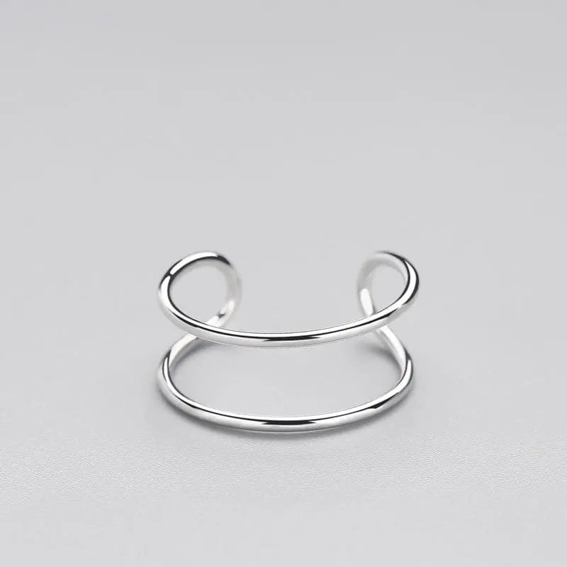 Minimalist Double Loop Ring | 925 Sterling Silver Ring Gifts for Designers