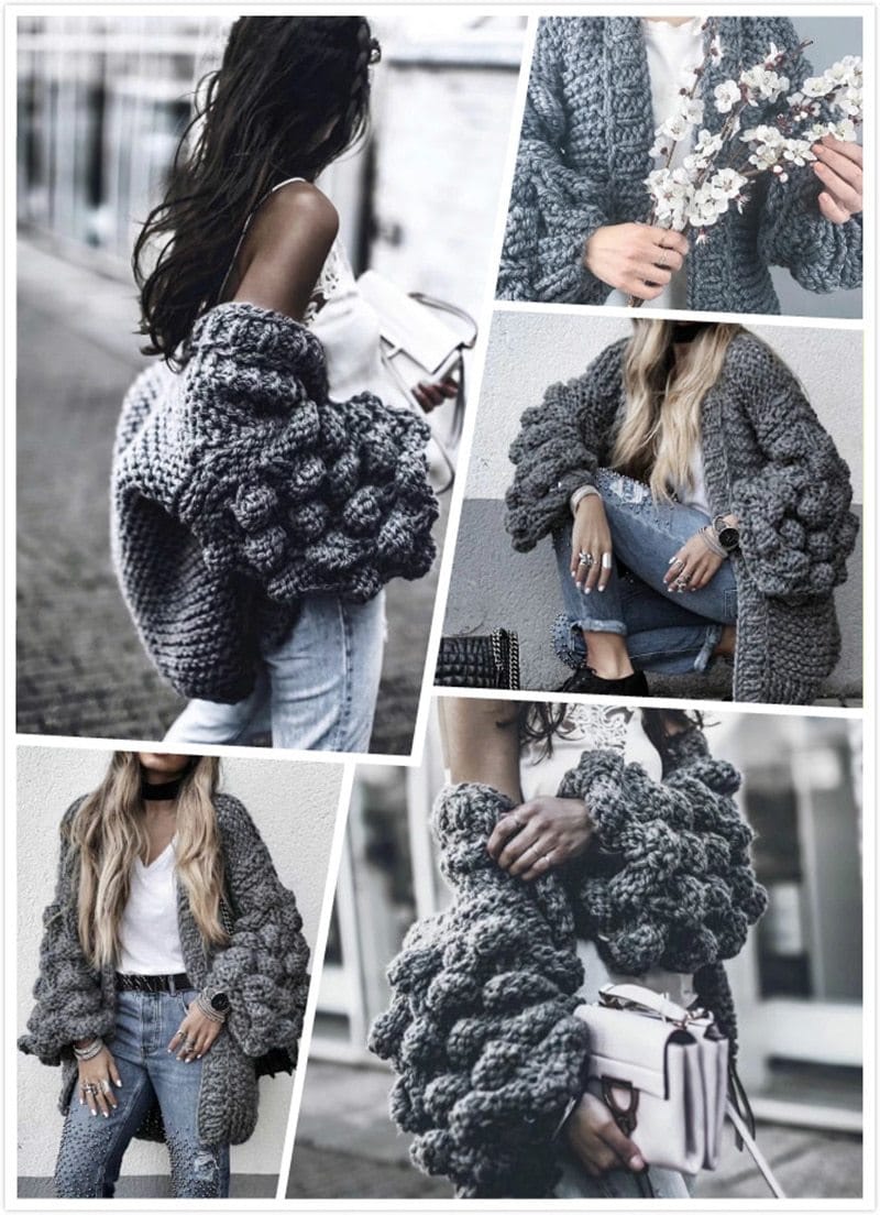 Cardigan en maille super épaisse | Pull en maille épaisse