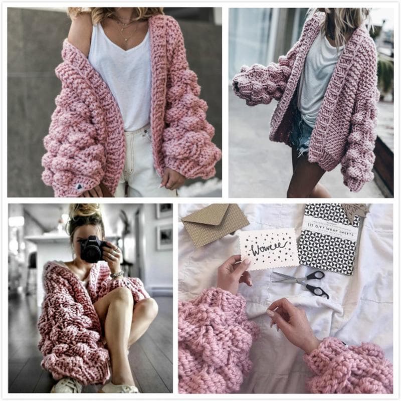 Cardigan en maille super épaisse | Pull en maille épaisse