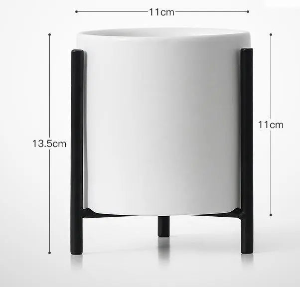 Simple Wrought Iron Ceramic Minimalist Flower Pots Gifts for Designers