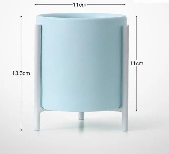 Simple Wrought Iron Ceramic Minimalist Flower Pots Gifts for Designers