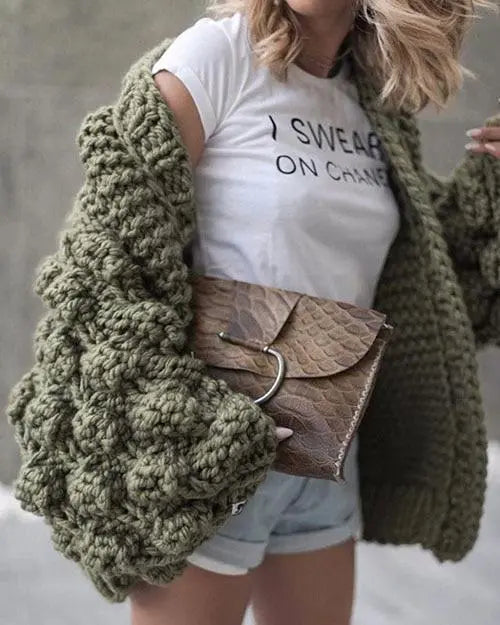 Super Chunky Knit Cardigan | Chunky Knit Sweater Gifts for Designers