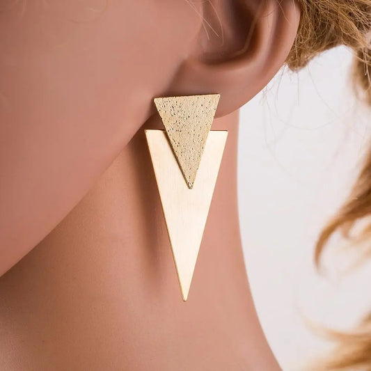 Geometric Double Solid Triangle Earrings Gifts for Designers